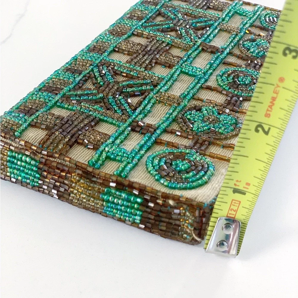 👛 Geometric Pattern Beaded Coin Wallet / Glasses Purse